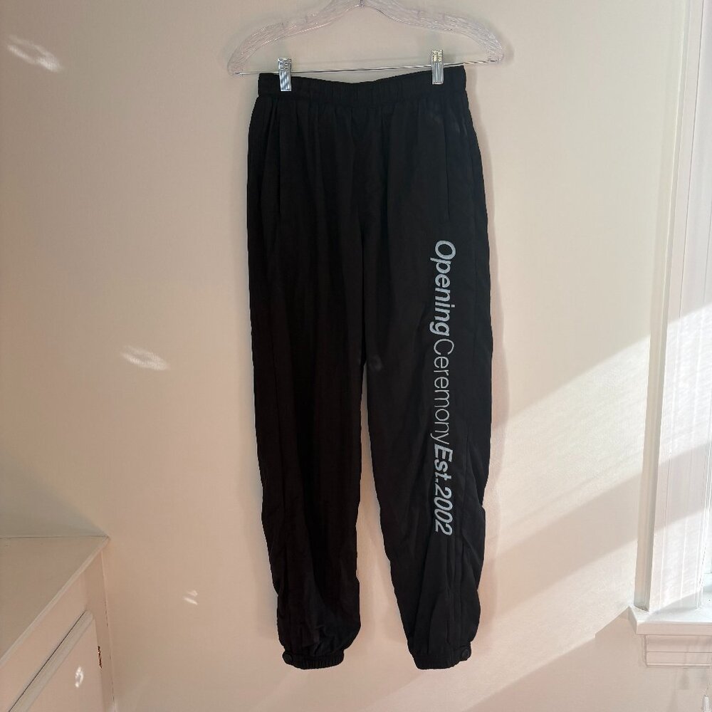 OPENING CEREMONY Navy Blue Nylon Embroidered Logo Jogger Pants